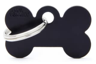 My Family Basic Bone Dog Tag - Black, Small