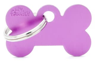 My Family Basic Bone Dog Tag - Purple, Small