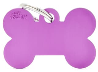 My Family Basic Bone Dog Tag - Purple, Large