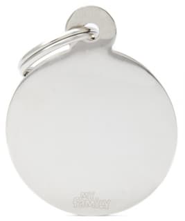 My Family Basic Circle Cat and Dog Tag - Chrome, Large