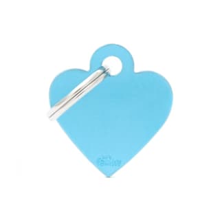 My Family Cat and Dog Basic Heart Tag - Small, Light Blue