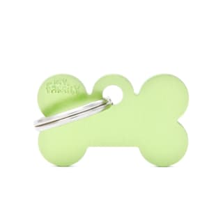 My Family Basic Bone Dog Tag - Small, Lime
