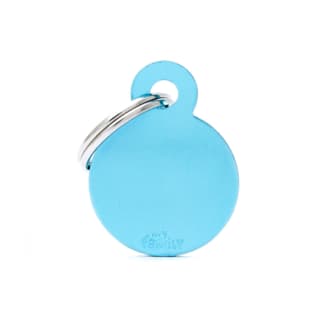 My Family Basic Circle Cat and Dog Tag - Light Blue, Small