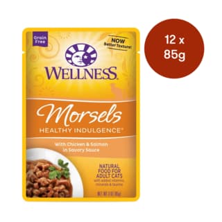 Wellness Morsels Chicken & Salmon Adult Wet Cat Food - 85g x 12