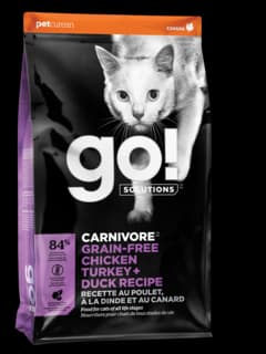 GO! Solutions Carnivore Grain Free Chicken Turkey & Duck Dry Cat Food - 1.4kg