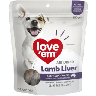 Love'Em Air Dried Lamb Liver Dog Treats - 200g