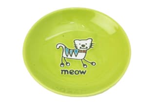 Petrageous Silly Kitty Cat Saucer - Lime Green