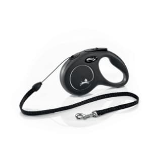 Flexi New Classic Cord Retractable Dog Lead - Black, Small