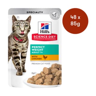 Hill's Science Diet Adult Perfect Weight Chicken Wet Cat Food - 85g x 48