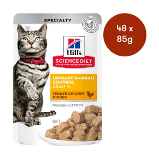 Hill's Science Diet Adult Urinary Hairball Control Chicken Wet Cat Food - 85g x 48