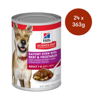 Hill's Science Diet Adult Savory Stew Beef & Vegetables Canned Wet Dog Food - 363g x 24