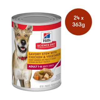 Hill's Science Diet Adult Savory Stew Chicken & Vegetables Canned Wet Dog Food - 363g x 24