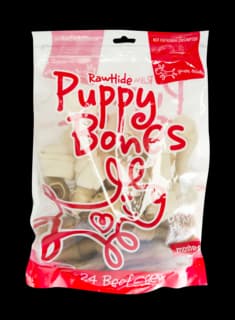 Yours Droolly Puppy Rawhide Bones Dog Treats - 24 Pack