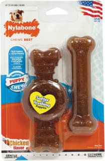 Nylabone Puppy Chew Bone & Ring Bone Twin Pack Chew Toys - Petite
