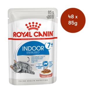 Royal Canin Indoor 7+ Gravy Senior Wet Cat Food - 85g x 48