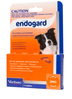 Endogard Cat & Dog Allwormer Tablets - 20kg - 3 Pack Large Dog