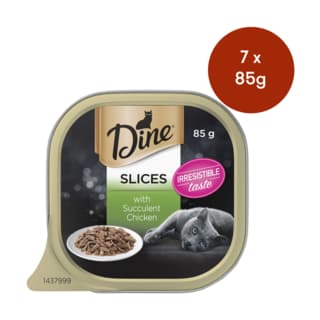 Dine Slices In Gravy With Succulent Chicken Wet Cat Food - 85g x 7