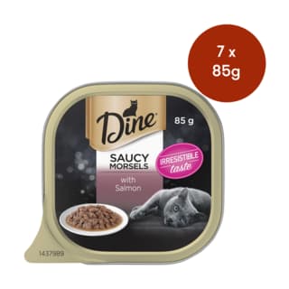Dine Saucy Morsels With Salmon Wet Cat Food - 85g x 7