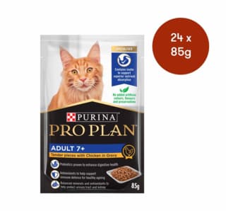 Pro Plan Adult 7+ Chicken in Gravy Senior Wet Cat Food - 85g x 24