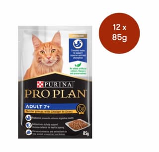 Pro Plan Adult 7+ Chicken in Gravy Senior Wet Cat Food - 85g x 12