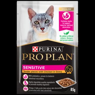 Pro Plan Adult Sensitive Chicken in Gravy Wet Cat Food - 85g
