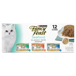 Fancy Feast Classic Pate Seafood Collection Wet Cat Food Variety Pack - 85g x 12 pack