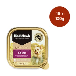 Black Hawk Grain Free Adult Lamb Tinned Wet Dog Food - 100g x 18