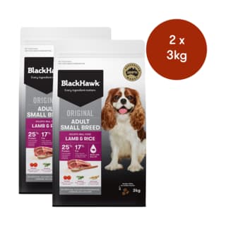 Black Hawk Original Adult Small Breed Lamb & Rice Dry Dog Food - 6kg (2 x 3kg Bags)