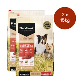 Black Hawk Grain Free Adult Kangaroo Dry Dog Food - 30kg (2 x 15kg Bags)
