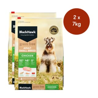 Black Hawk Grain Free Adult Small Breed Chicken Dry Dog Food - 14kg (2 x 7kg Bags)