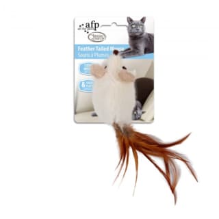 All For Paws Classic Comfort Feather Tailed Mouse Cat Toy - Assorted Colours