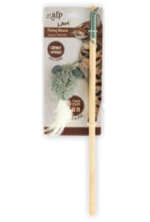 All For Paws Lambswool Flying Mouse Wand Cat Toy - Assorted Colours