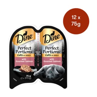 Dine Perfect Portions Cuts In Gravy With Salmon Wet Cat Food - 75g x 12