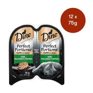 Dine Perfect Portions Cuts In Gravy With Chicken Wet Cat Food - 75g x 12