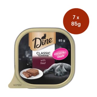 Dine Classic Terrine With Beef Wet Cat Food - 85g x 7
