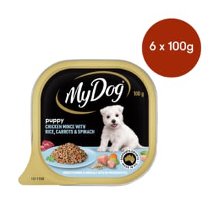 My Dog Puppy Chicken Mince with Rice Carrot & Spinach Tinned Wet Dog Food - 100g x 6