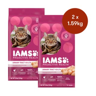 IAMS Proactive Health Urinary Tract Health Adult Chicken Dry Cat Food - 3.18kg (2 x 1.59kg Bags)