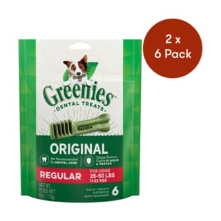 Greenies Original Dental Dog Treats - Regular 2 x 6 Packs