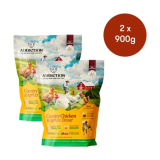 Addiction Grain-Free Country Chicken & Apricot Dinner Air Dried Dog Food - 1.8kg (2 x 900g Bags)