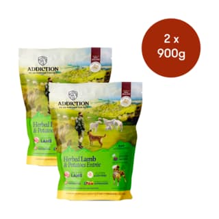 Addiction Grain-Free Herbed Lamb & Potatoes Air Dried Dog Food - 1.8kg (2 x 900g Bags)