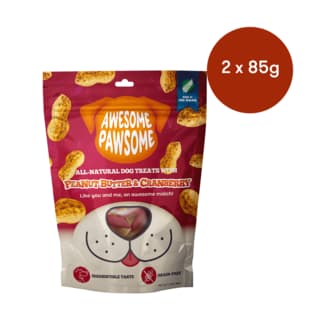 Awesome Pawsome Peanut Butter & Cranberry Dog Treats - 170g (2 x 85g Bags)