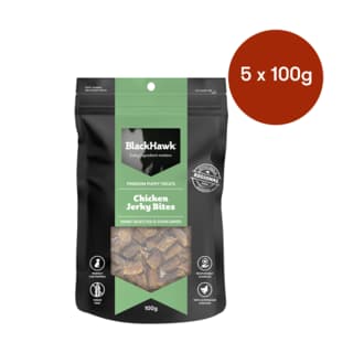 Black Hawk Chicken Jerky Bites Puppy Treats - 500g (5 x 100g Bags)
