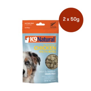 K9 Natural Chicken Healthy Bites Freeze Dried Dog Treats - 100g (2 x 50g Bags)