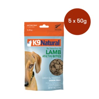 K9 Natural Lamb Healthy Bites Freeze Dried Dog Treats - 250g (5 x 50g Bags)