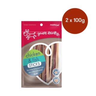 Yours Droolly Chicken & Fish Sticks Dog Treats - 200g (2 x 100g Bags)