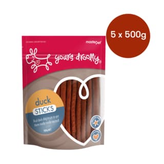 Yours Droolly Duck Sticks Dog Treats - 2.5kg (5 x 500g Bags)