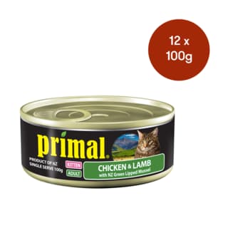 Primal Chicken & Lamb Wet Kitten & Cat Food - 100g x 12