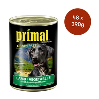 Primal Lamb & Vegetables Wet Dog Food - 390g x 48