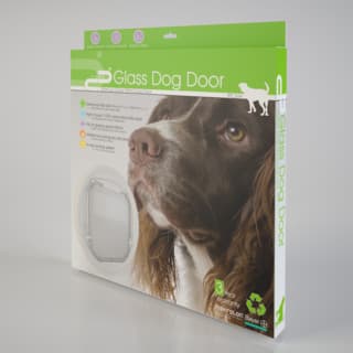 Pet-Corp Versatile Manual Glass Fitting Dog Door - White