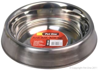 Pet One Anti-Tip Stainless Steel Cat and Dog Bowl - 450ml